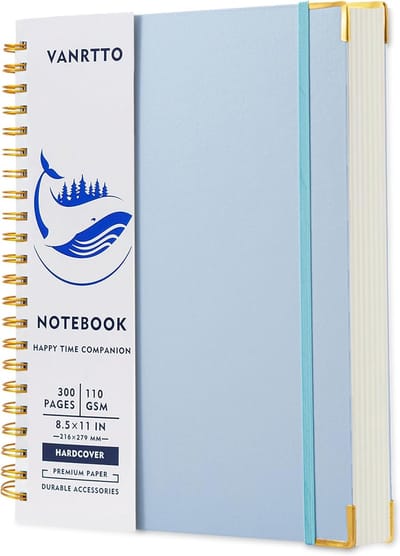 Groot Spiraal Notitieboek Hard Kaft A4, 300 Pagina's College Ruled, Dik Papier voor School & Werk