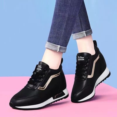 Dames High Top Sneakers Veterschoenen Skateschoenen Platform Sneakers Hoogteverhogende Schoenen 39 zwart