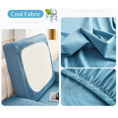 Cool Stof Bankzitkussenhoes Zacht Stretch Wasbaar Afneembaar Stoelkussenhoezen Koude Effen Kleur Bankbeschermer 1 /2 /3 /4 Zits Normal size 1 gray