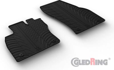Rubbermatten passend voor Volkswagen Caddy V Box 2020- & Ford Tourneo Furgon (L1/L2) 2022- (T profiel 2-delig montageclips)