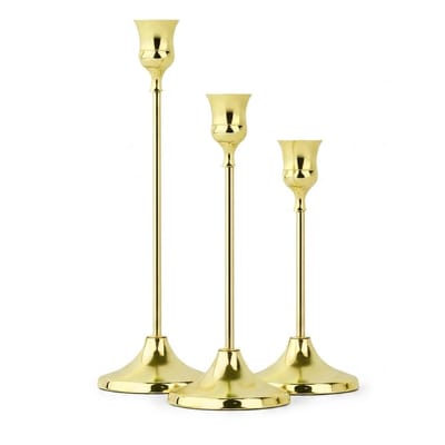 Goudkleurige metalen kandelaars set 3 stuks woondecoratie diner tafel decoratie klassieke Franse stijl hoge kaars houders centrum stuk bruiloft feest huis decoratie