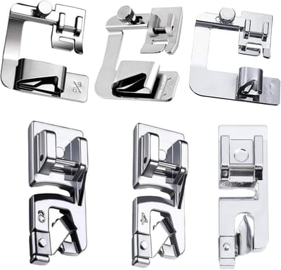 Naaivoeten set met Rolzoomvoet - 6 stuks - 3/4/6 mm - 4/8 inch 6/8 inch 8/8 inch