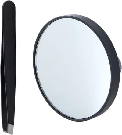 Vergrootglas met pincet - Vergrotende spiegel - Nauwkeurige make-up - 40x vergroting - 88 cm diameter - Zwart