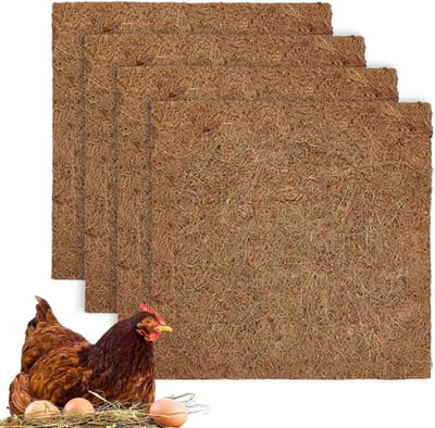 Nestkussens Kippen - Legnest Matten - Comfort Leggen - Natuurlijke Vochtregulatie - 4 Stuks - Natuurlijk