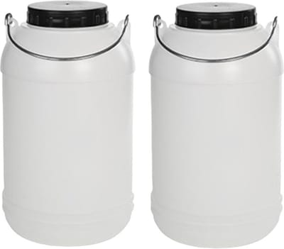 Cm Jerrycan container - vloeistof opslag - 2x 5 liter - kunststof - wit