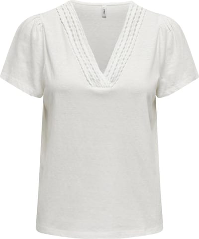 Only T-shirt Onlbenita S/s V-neck Top Jrs 15294612 Cloud Dancer Dames Maat - S