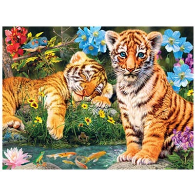 5D bricolage diamant broderie mosaïque motif personnage de dessin animé Animal point de croix rond diamant peinture 20X30CM orange