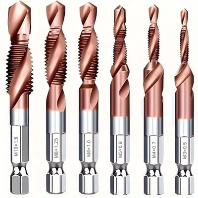 Boor - tap [--set 6 delig Kobalt Gecoate Boor Tap Verzinken Ontbramenset -metrische Combinatie boor Tap 3mm - t/m 10 mm