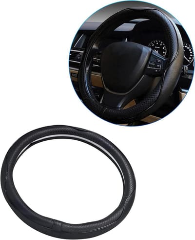 Autostuurhoes - Zwart - Geschikt voor stuurwielen met een diameter van 37-38 cm - Ademend en Antislip - Voor Auto's en SUV's