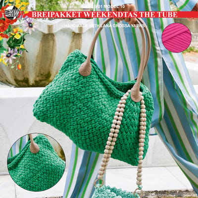 Breipakket weekendtas met The Tube garen model 10 van Lana Grossa Bags 01 - fuchsia