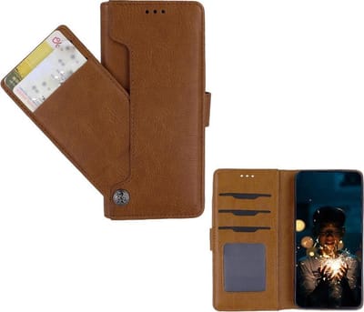 Tablethoes Geschikt voor: Samsung Galaxy A42 4G Bruin Boekhoesje | Portemonnee Book Case met 5 kaartsleuven