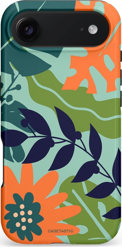 Casetastic hoesje geschikt voor Apple iPhone Air - MagSafe - Dubbellaagse bescherming - Wildbloei - Fashion Case - Mintgroen Petrol Oranje