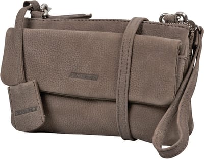 Salted Leren Dames Schoudertasje Minibag - Clutch - Nubuck Leer - Taupe