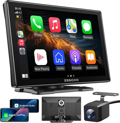 ESSGOO Geschikt voor Carplay Scherm 9 Inch - draadloze CarPlay en Android Auto - Smart Dashcam - 64 GB SD-kaart
