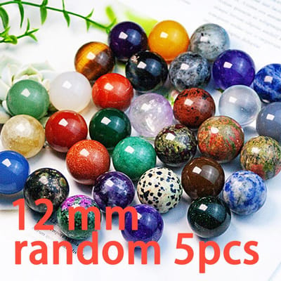 16 mm Natuurlijke Kristallen Bol Rozenkwarts Bol Gepolijst Reiki Genezing Lapis Lazuli Amethist Chakra Steen Bureau Huis Decoratie Kristallen Bol white
