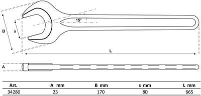 BGS Steeksleutel DIN 894 SW 80 mm - 34280