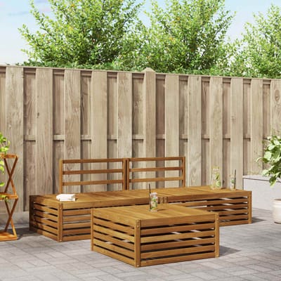 vidaXL - 4 - st - Buiten - bank - set - Massief - Acacia - Hout - Naturel