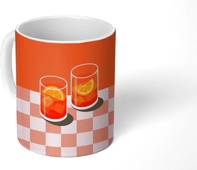 Mok - Koffiemok - Sinaasappel - Glazen - Oranje - Mokken - 350 ML - Beker - Koffiemokken - Theemok