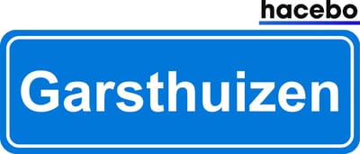 Hacebo - Plaatsnaam Sticker - 29x10 CM - Garsthuizen sticker - Verkeersborden sticker - grappige cadeaus - Garsthuizen