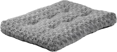 Famanu – Pluche Huisdierbed met Kleurverloop – Zacht Ligbed in Mokka met Spiraalpatroon, Geschikt voor Katten en Kleine Honden, Lengte 45,7 cm