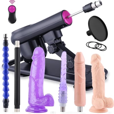 Sex Machine Met 7 Luxe Opzetstukken - Dildo - Neukmachine - Fuck machine Met Afstandsbediening - Compleet Sexmachine Pakket – Inclusief Dildo’s en Anaal Dildo's – Seksmachine Voor Mannen en Vrouwen - Discreet Verzonden