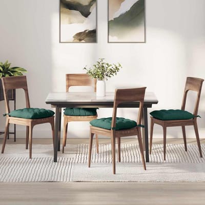 vidaXL - Zitkussens - 4 - st - Stof - Donkergroen - 40 - x - 40 - x - 6 - cm