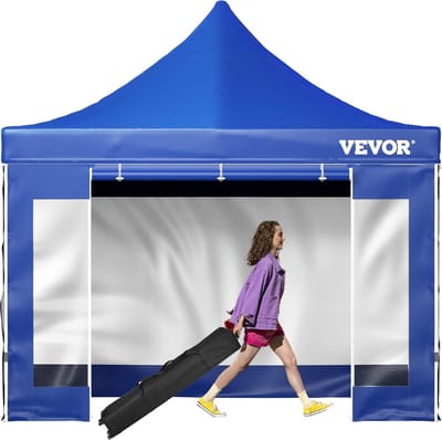 Opvouwbaar Paviljoen - Pop-up Tent - Feesten Buiten - Waterdicht PVC-Coating - 3x3 Meter - Blauw