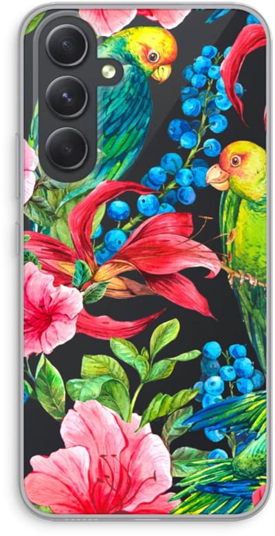 Case Company® - Hoesje geschikt voor Samsung Galaxy A54 hoesje - Papegaaien - Soft Cover Telefoonhoesje - Bescherming aan alle Kanten en Schermrand