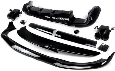 Dynasport LipDiffuser - Voorlip Diffuser Spoiler - BS Stijl - Gloss Zwart - Voor Mercedes S-Klasse W223 (2021-2023) - Auto Accessoires