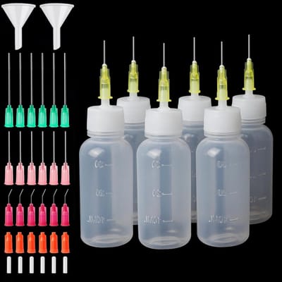 Set van 6 Precisie Naaldflessen 30ml - Ideaal voor Lijm, Olie en Acrylverf Applicatie