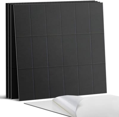 Coloray Wandpanelen Zelfklevend - Geometrisch patroon van rechthoeken Zelfklevende Wandpanelen - 50 cm x 50 cm - Zwart Wandpaneel PVC - 5 stuks - Texturen Wandpanelen Zelfklevend - Wandpanelen Keuken - Wandpaneel Badkamer