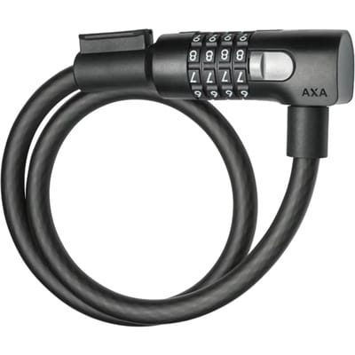 AXA Resolute C12-65 Kabelslot – 65 cm – 12 mm – Codeslot – Automatische kliksluiting – Inclusief framehouder – Matzwart