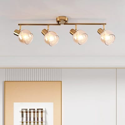LumenXL - 4-lichts draaibare plafondlamp Pela met amber glas