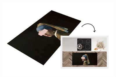 Keukenloper - Loper keuken - Meisje met de parel - Vermeer - Verf - 120x60 cm - Keukenloper vinyl