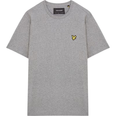 Lyle &amp; Scott Effen Grijs Geborduurd T-shirt Met Ronde Hals