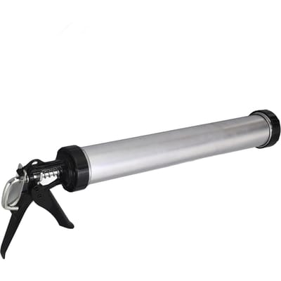 Pistolet à calfeutrer en silicone avec tube en aluminium, 600 ml, avec 10 buses blanc
