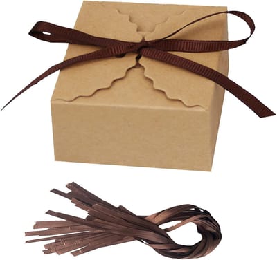 Kraft Papieren Cadeau Dozen Set van 30 Stuks met Bruine Lint voor Verjaardags- en Feestcadeaus, Perfect voor Cadeauverpakking en Decoratie