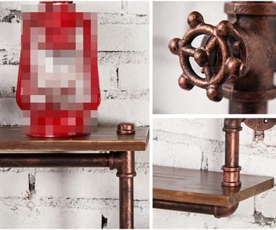 Wandplank Industrieel Vintage – Zwevende Wandplanken Waterpijp Design Opbergrek & Decoratie – Antique Koperkleur – HomebyNicole