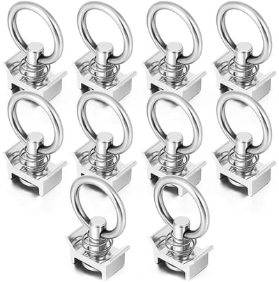 Dailygoods- Ladingvastzetringen 10 Stuks - Eindfittingen - Luchtvaartspoorsystemen - Vrachtwagens/Campers - Veerbelast Boutmechanisme - Snelle Installatie - Vastzetringen