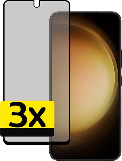 Screenprotector - Geschikt voor Samsung Galaxy S23 - 3 Stuks - Privacy Filter - Beschermglas - Gehard Glas - Tempered Glass - Screen Protector