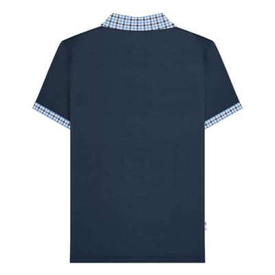 Lambretta Heren SS25 Gingham Big & Tall Poloshirt (Navy)