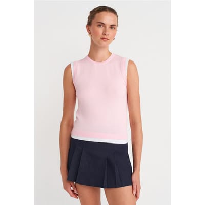 Mouwloze Geribbelde Breisel Top