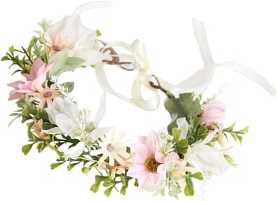 Bloemen Hoofdband - Bloemenkrans - Bruiloft Accessoire - Verstelbaar Ontwerp - 25 x 24 x 5 cm - Kleurrijk