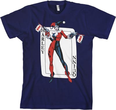 DC Comics Batman Heren Tshirt -XL- Harley Quinn Card Games Blauw