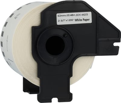 Dappaz - Brother DK-44205 Compatible Label Verwijderbaar - 62 mm x 30.48 m - Doorlopende labelrol - Geschikt voor de Brothers QL Labelprinters - Zwart op wit - Papier - 1 stuks