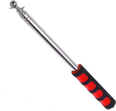 Telescopische Vlaggenstok - Uitschuifbare Paal - Rondleidingen Geven - Ergonomische Schuimhandgreep - 2 Meter - Rood en Zwart