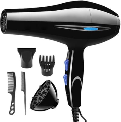 Haardroger - 6-delige set - 800 W met koude en warme lucht en 3 snelheden - concentrator en diffuser - 220 V