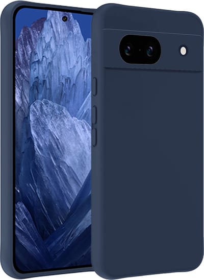 Hoesje - Geschikt voor Google Pixel 8a - Sterk & Shockproof - Siliconen Case - Hoes Cover - Telefoonhoes - Donkerblauw