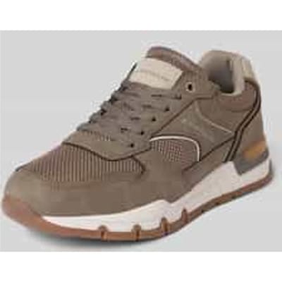 Tom Tailor - Sneakers met mesh inzetstuk - Maat 42 - mud