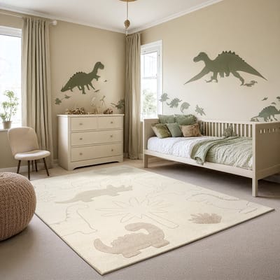 the carpet Elisa – Kinder Vloerkleed & Speelkleed voor Kinderkamer – Onderhoudsvriendelijk & Duurzaam – Crème – 80 x 150 cm